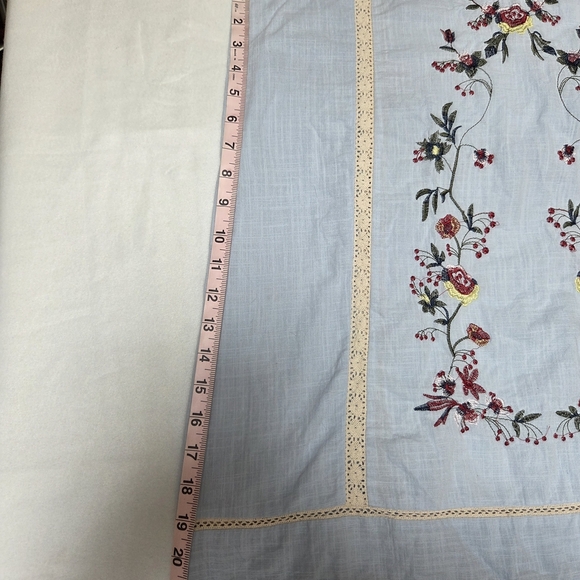 Praire Shirt Embroidered Light Blue Tunic Top Youthful - Picture 10 of 15